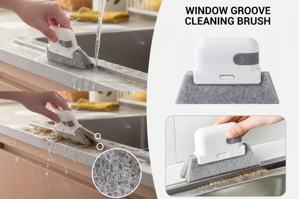 Window & Groove Cleaning Brush | Multi-Function Track Cleaner | Small Spaces Cleaning Kit