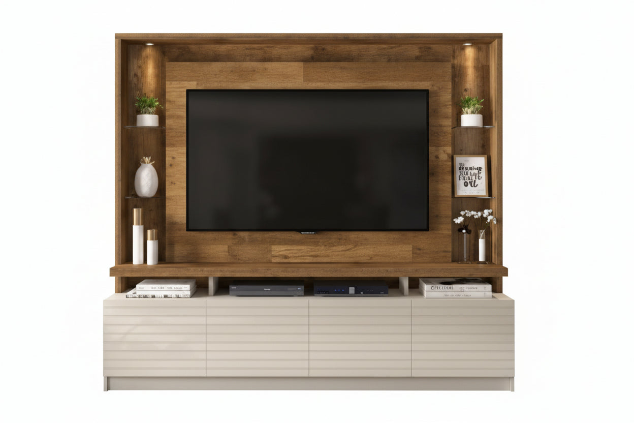 Italian Entertainment Wall Unit | Large 2.0m TV Center for 60" Screens | Premium Wall Unit