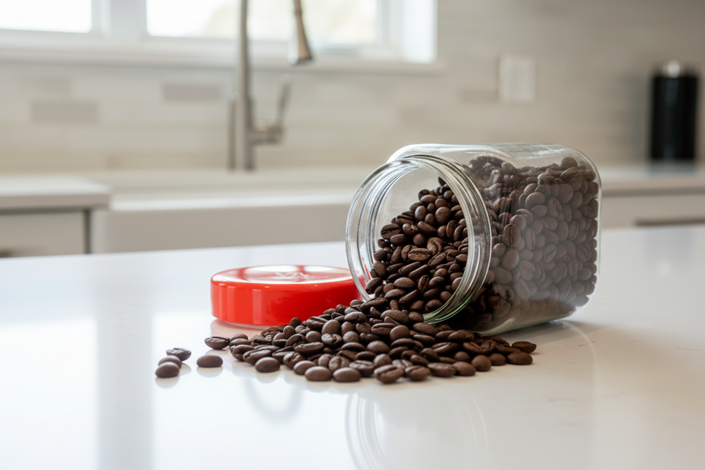 Bon Appetit round glass jar 500ml with red screw lid - small airtight food storage jar Kenya