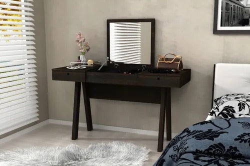 Tecnomobili PE2010 Dressing Table | Makeup Vanity with 2 Drawers & Pull-Up Mirror