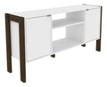 Tecnomobili AZ1015 TV Stand | Modern White & Walnut Entertainment Unit for 50" TVs