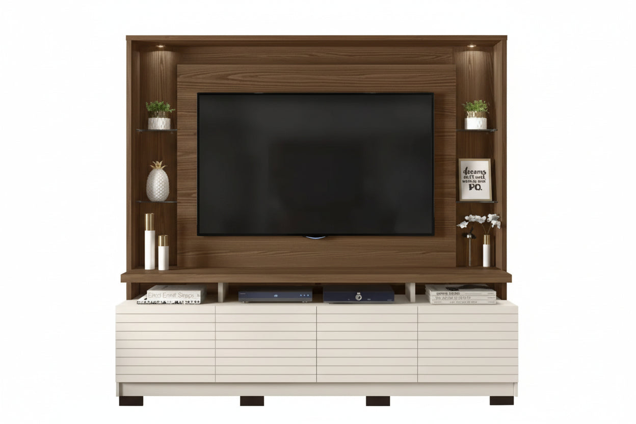 Mafra Entertainment Wall Unit | Large 2.0m TV Center for 65" Screens | Modern Wall Unit