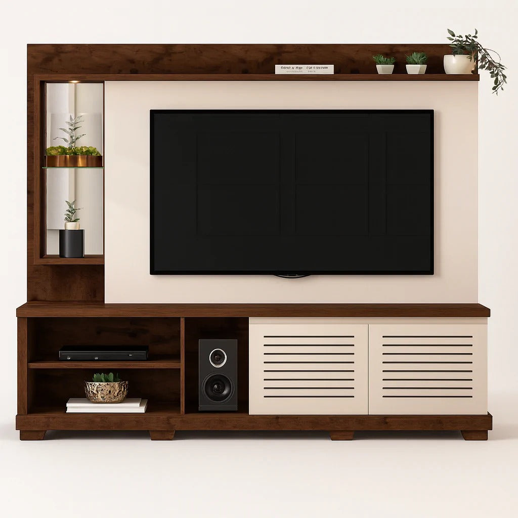 Domus Entertainment Wall Unit | Extra-Large 2.1m TV Center for 70" Screens | Premium Wall Unit