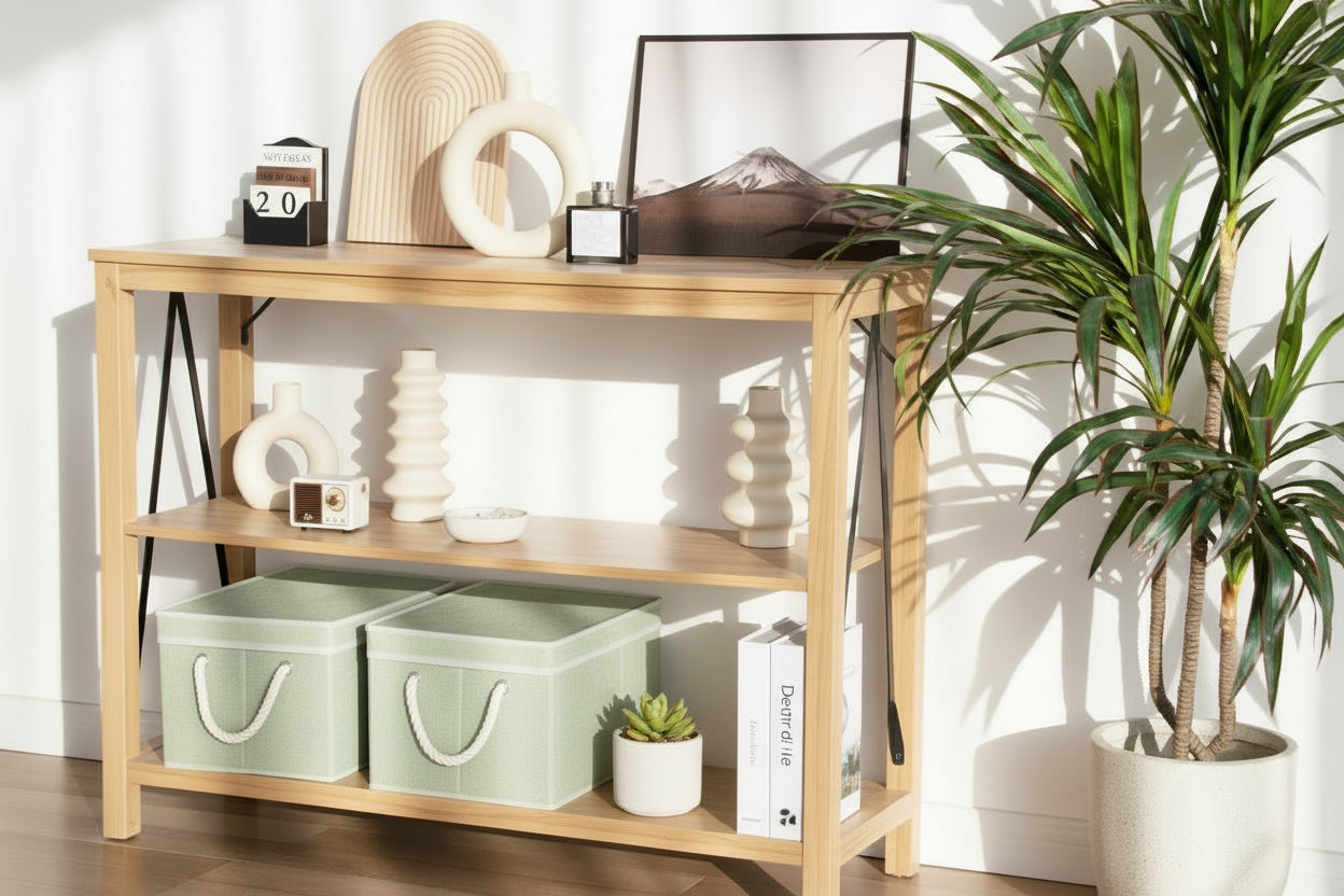 StorageWorks Fabric Storage Bins with Lids | Foldable Organizer Basket with Rope Handles