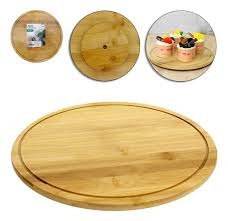 28cm Bamboo Rotating Snack Tray  Serving Board