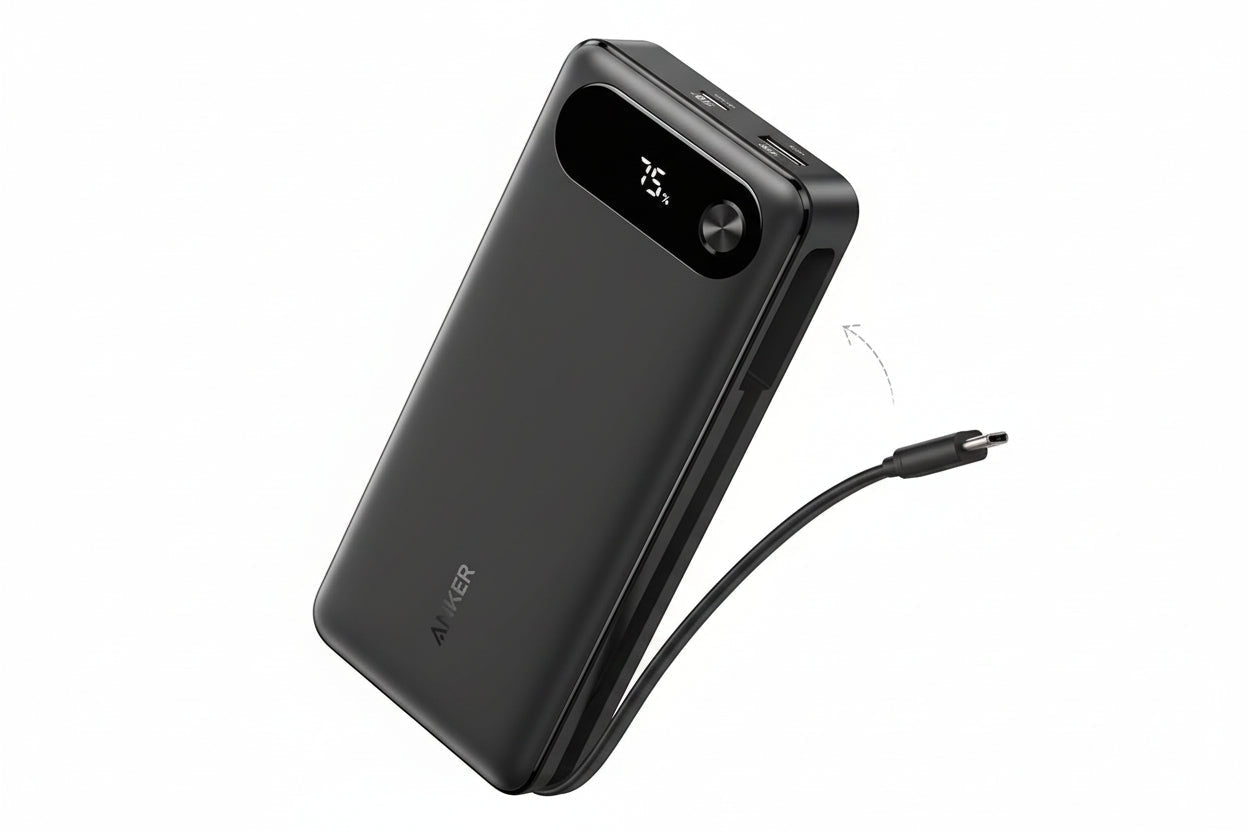 anker-power-bank-20000mah-87w-with-built-in-usb-c-cable-high-speed-portable-charger-black-4484584 - Anko Living