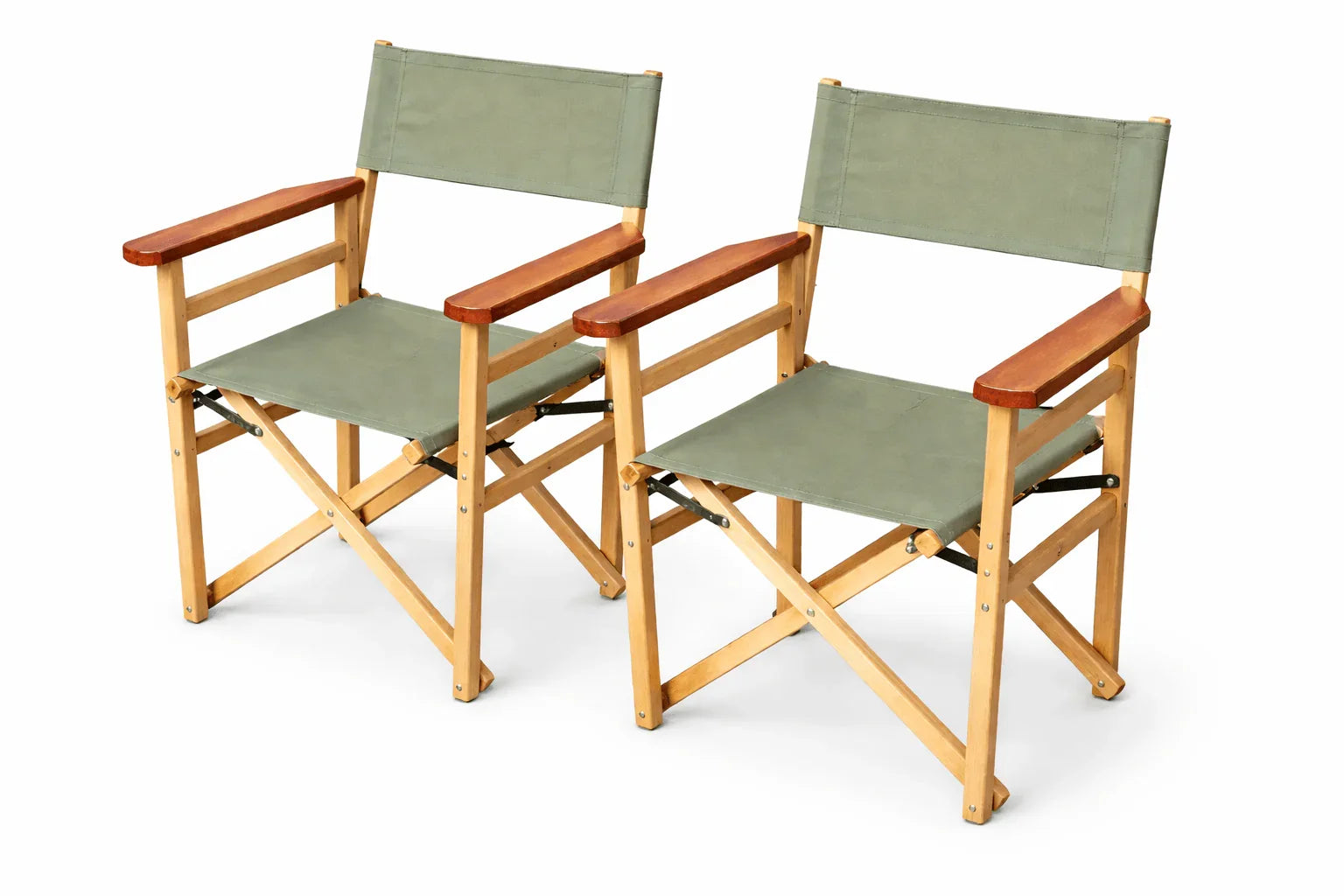 Green canvas folding camping chair with wooden frame – outdoor furniture Kenya