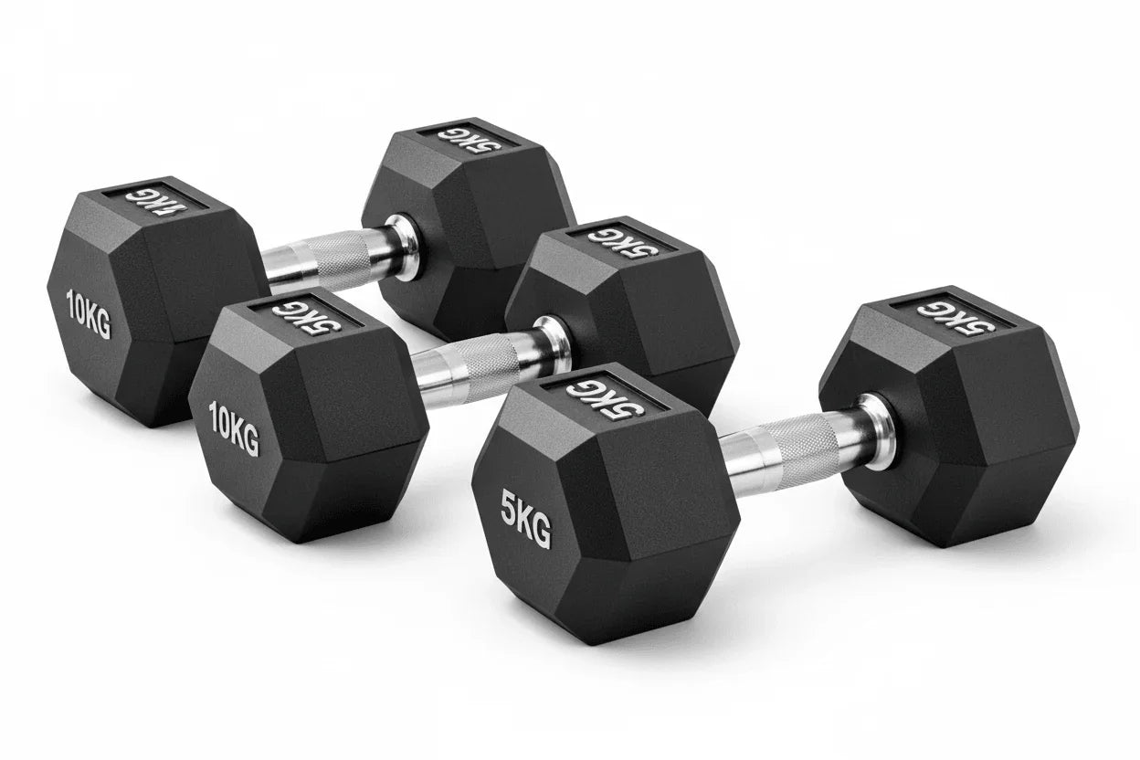 hex-dumbbells-pair-5kg-10kg-kenya-2938931 - Anko Living