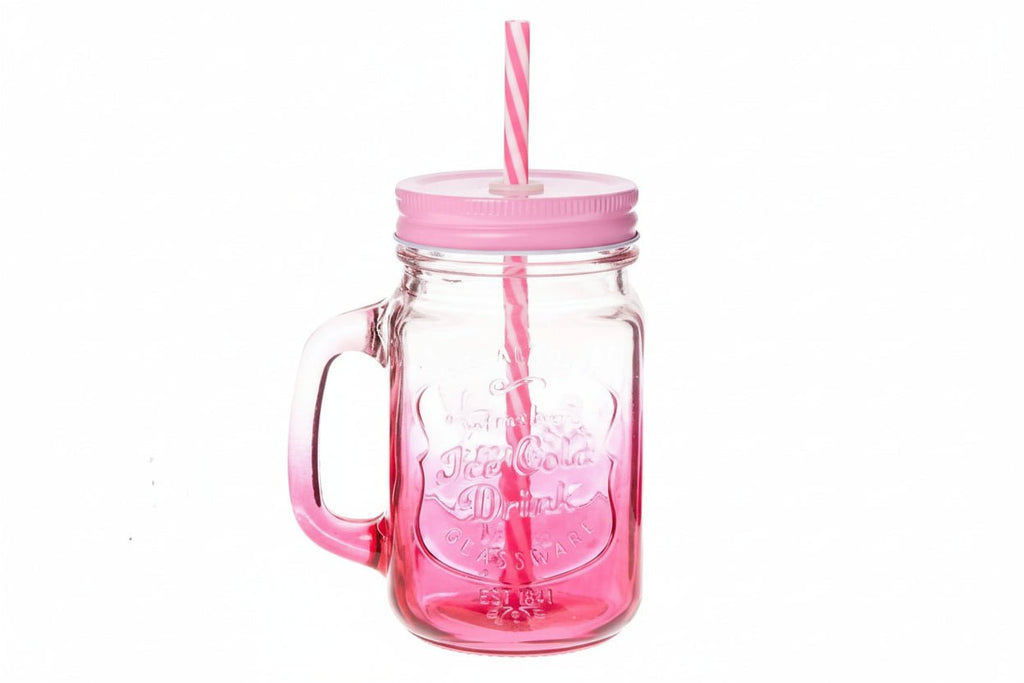 mason-jar-500ml-with-lid-straw-8323832 - Anko Living