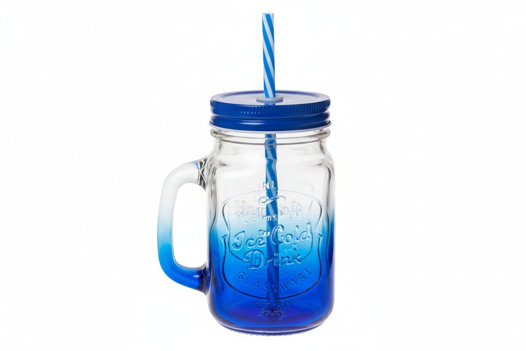mason-jar-500ml-with-lid-straw-8381839 - Anko Living