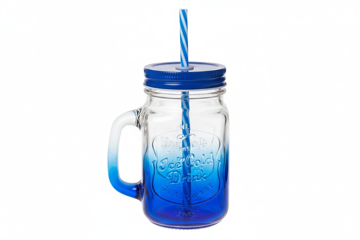 mason-jar-500ml-with-lid-straw-8381839 - Anko Living