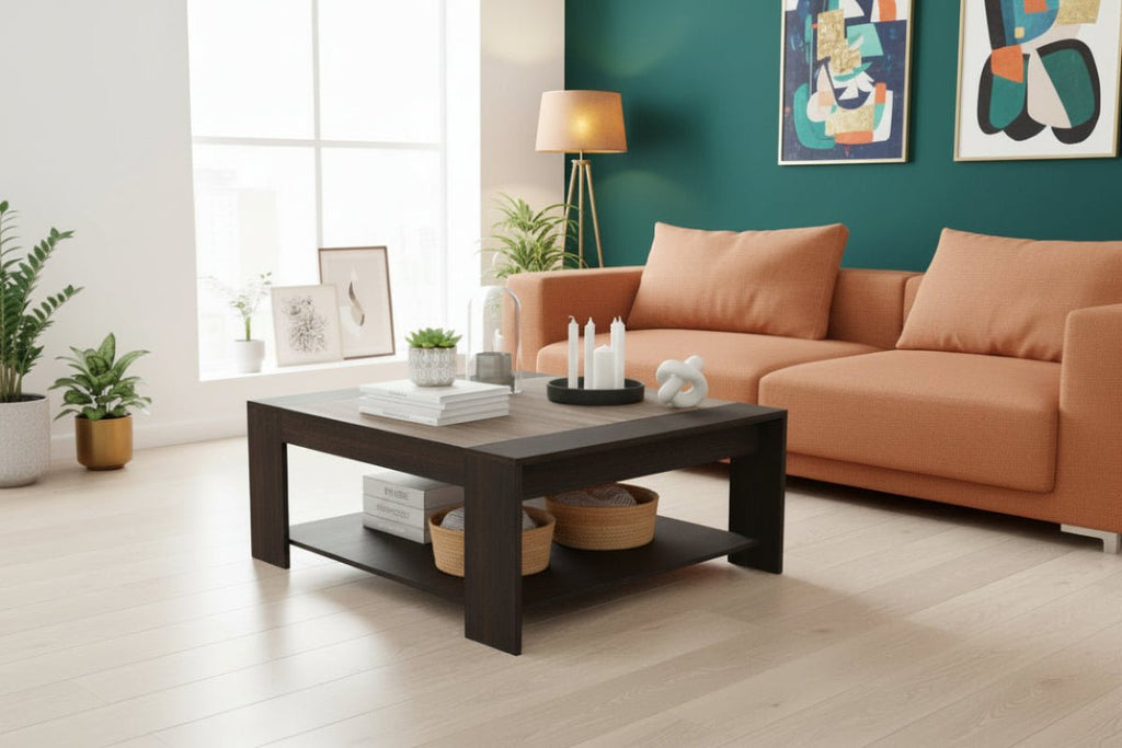tecnomobili-coffee-table-100x90x45cm-tobacco-almond-3493870 - Anko Living