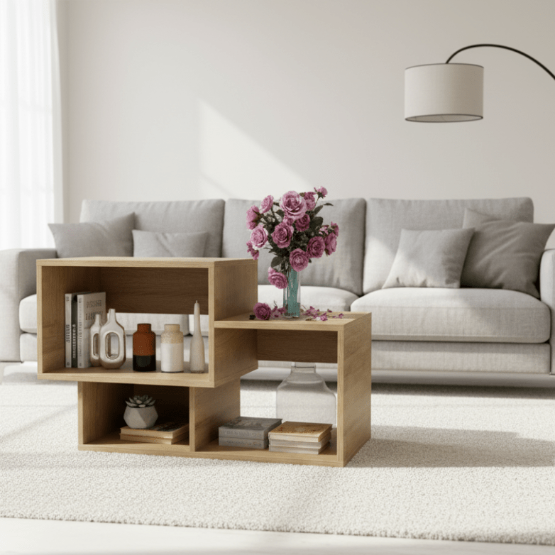 tecnomobili-coffee-table-d54-x-w110-x-h457cm-walnut-white-1452269 - Anko Living