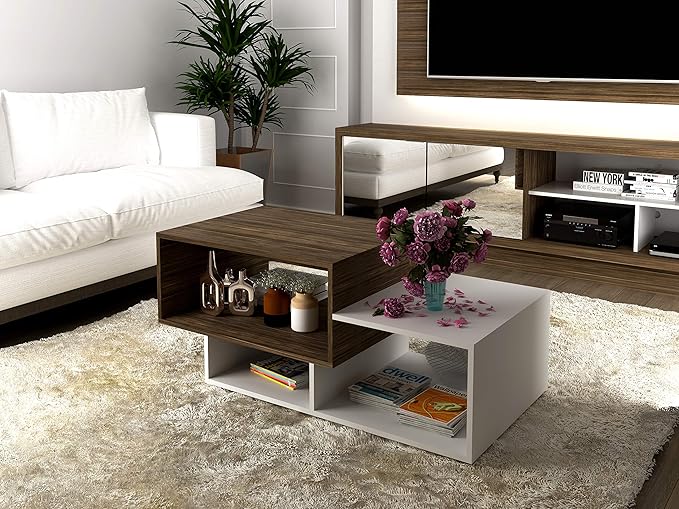 tecnomobili-coffee-table-d54-x-w110-x-h457cm-walnut-white-7895157 - Anko Living