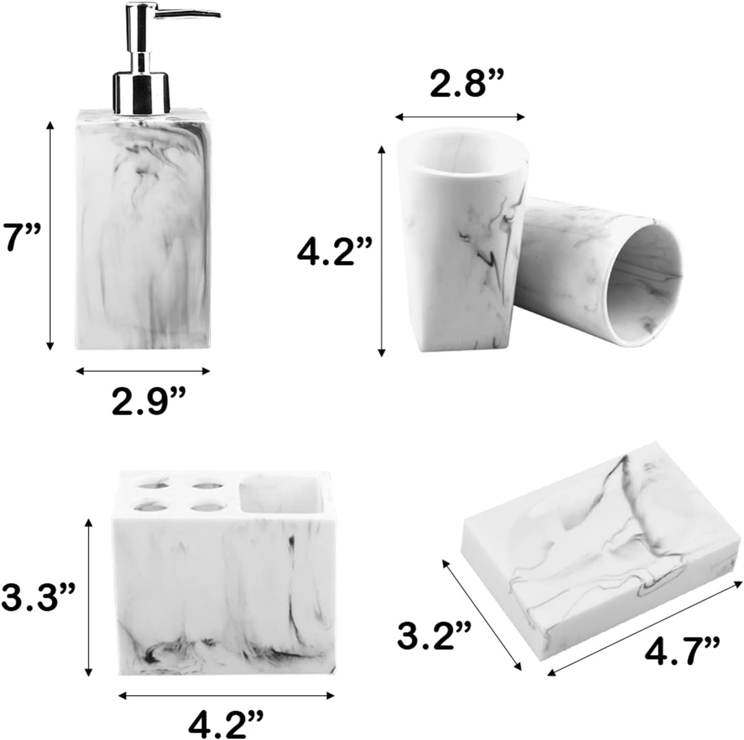 the-fashion-marble-bathroom-set-5-pieces-9539732 - Anko Living